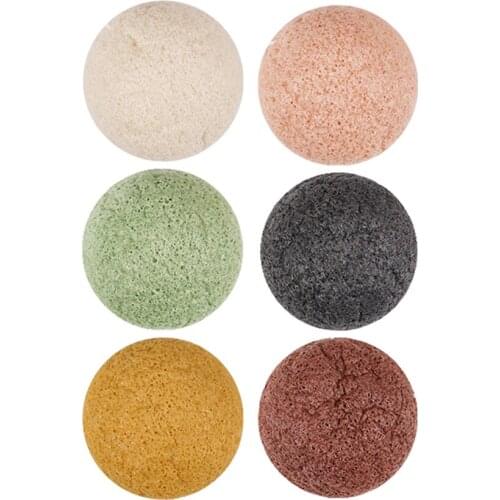 6 Pieces, Konjac Cleaning Sponge Puffs, Exfoliating Facial Sponges for Face Deep Cleansing, Exfoliating, Makeup Removal