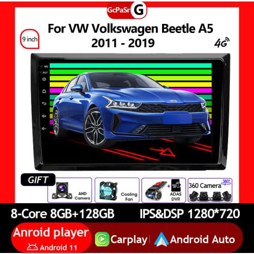 For VW Volkswagen Beetle A5 2011 - 2019 Android 11 Navigation GPS Autoradio Touchscreen Auto Car Radio Audio Player Multimedia