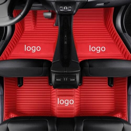 Car Floor Mats for Toyota Yaris C-HR EV Tacoma FJ Cruiser Sienna Alphard Previa Sequoia Car Accessories Auto Carpet Cover Red