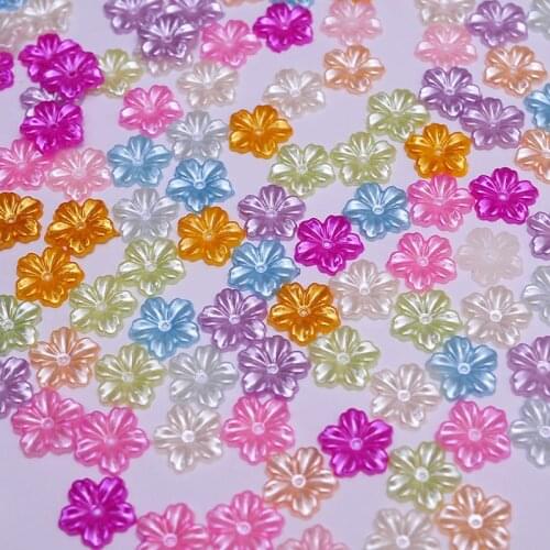 Colorful ABS Imitation Flower Pearl 10mm Beads Handmade Scrapbooking DIY For Cloth Needlework 14color choose 1000pcs