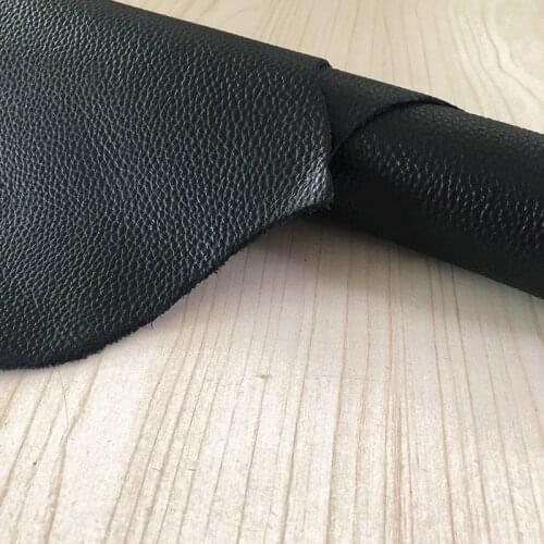 Real Cowhide Fabric Top Layer Cowhide Black Pebbled Pattern Sofa Soft Leather Case