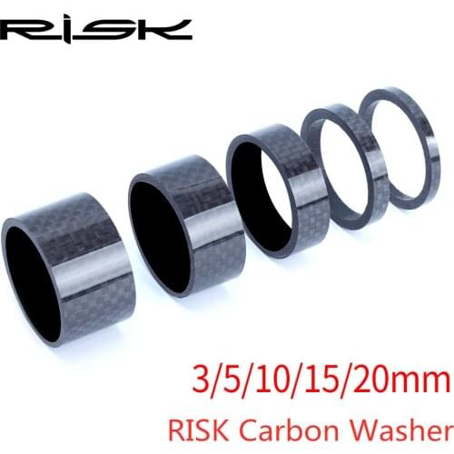 RISK Bicycle Carbon Fiber Headset Fork Spacers kit Handlebar Washer Ring Gasket Front Fork MTB Bicycle Bike Stem Road Bike