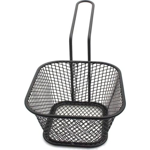 1 Set French Fries Basket Metal Black Spray Paint Small Food Basket Fried Chicken Wings Snack Mesh Sieve Basket