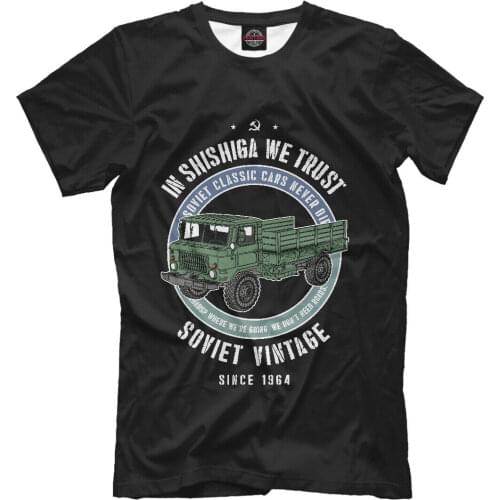 Russian special forces military truck printed summer fashion casual T-shirt