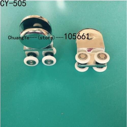 Zinc alloy casting chroming shower cabin pulley bracket sliding door hanging pulley