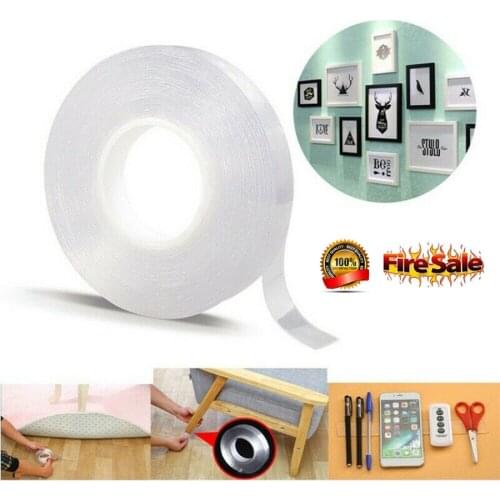 1/3/5M Multifunctional Double-Sided Adhesive Nano Tape Traceless Washable Removable Tapes Indoor Outdoor Gel Grip Sticker Tool