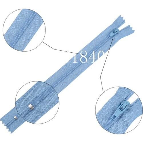 10pcs 3# 7.5cm-70cm Light Blue Nylon Coil Zippers for Tailor Sewing Crafts Nylon Zippers Bulk Sewing Accessories