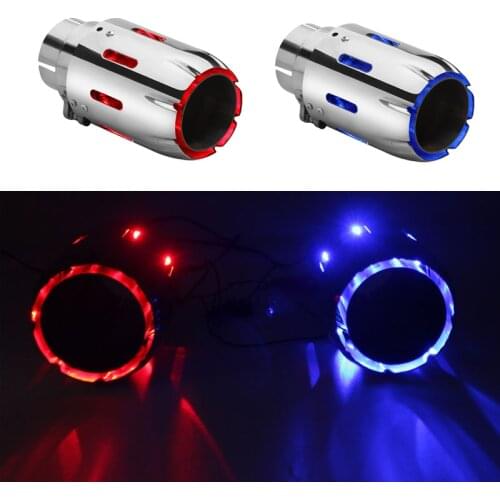 LED Muffler Tip Exhaust Muffler Tip 12V Car Tip Blue Red Colour 100% Stainless Steel Universal Auto Parts Car Accessories
