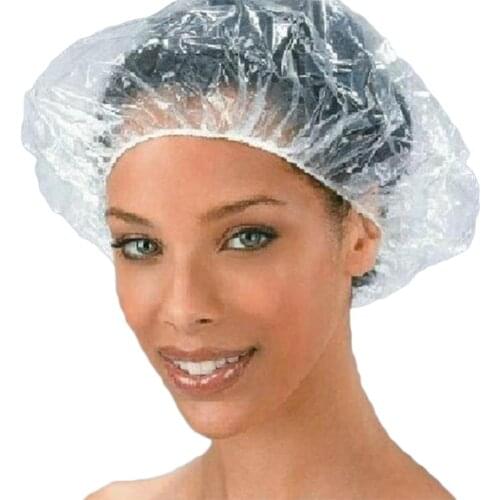 New 50Pcs Elastic Waterproof Adults Shower Bathing Cap Disposable Spa Home Hair Hat