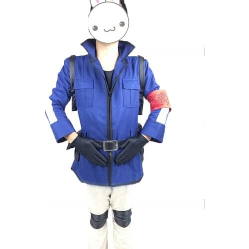 New Anime Aoharu x Machinegun Masamune Matsuoka Battle Suit Cosplay Costume with neek covers and waist bags 11