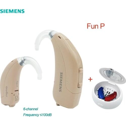 New Original Siemens Signia 6 channels Digital BTE Hearing Aids FUN P Hearing Aid charger UV Dryer