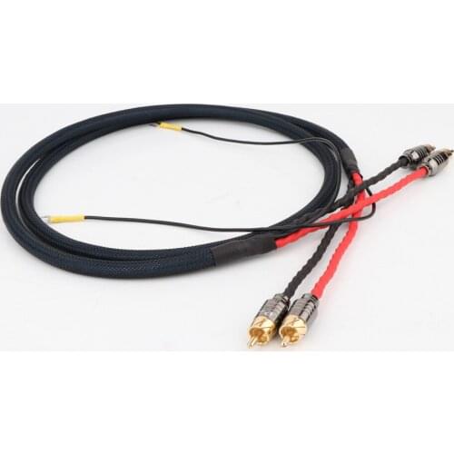New Hi End Audio RCA Cable of Independent Shielded Signal Line Of LP Vinyl Record Player Amplifier Chassis Gold Plated Connector