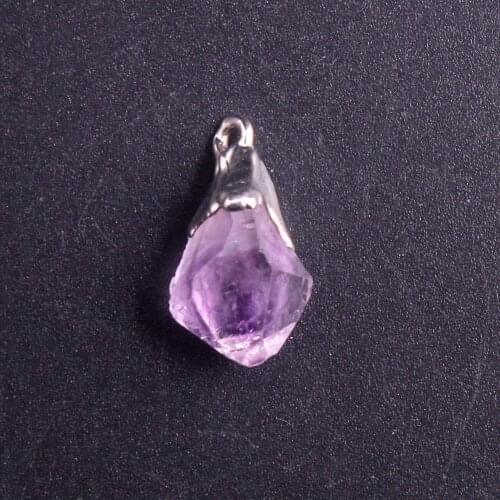 Wholesale 50pcs Rough Amethysts Natural Stone Raw Treat Citrines Quartz Vintage Healing Pendent For Jewelry Making Free Shipping
