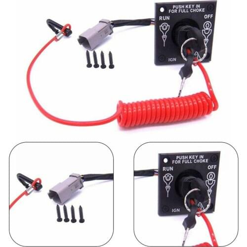 Outboard Engine 176408 0176408 Single Engine Ignition Starter Cut Off Switch With Keys For Johnson BRP Evinrude Boat Motor