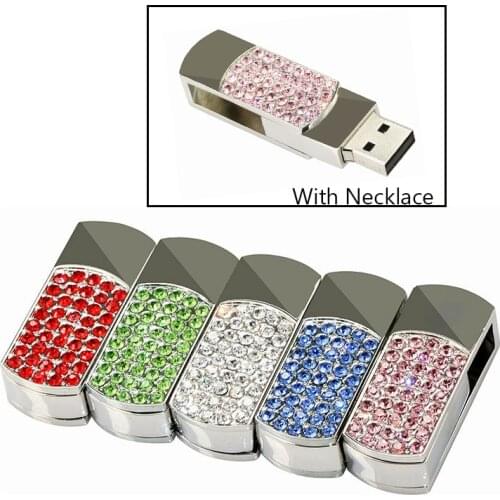 Full Capacity 4GB 8GB 16GB 32GB 64GB Lovely Bling Shing Rhinestone Diamond Pendrive Memory Stick USB Flash Disk Pen Drive Gift