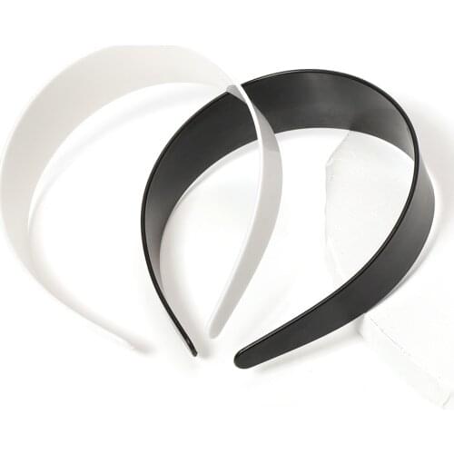 5pcs White Black Headbands Plastic 3.8/4.8cm Wide Flat Bezel Hairbands Base Setting for Jewelry Making Handmade Accessories DIY