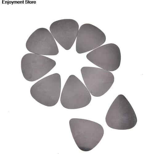 For Electric Guitar Bass Supplies No Logo Printing Heart Shape Stainless Steel Metal Silver Picks Plectrums