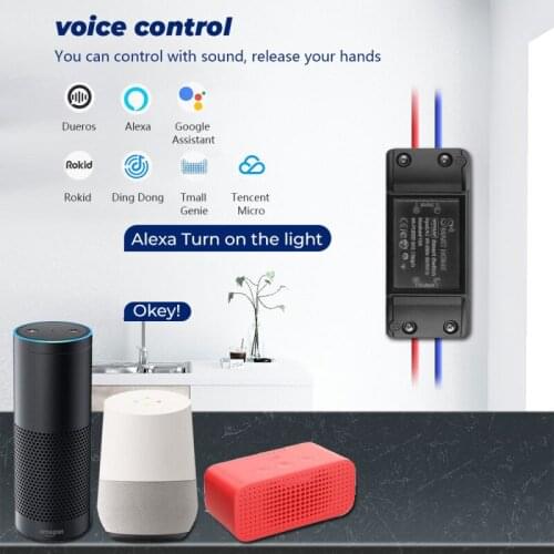 WiFi+RF 433 Remote Control Tuya WIFI Smart Switch Module Four Control Methods Support Google Home Amazon Alexa
