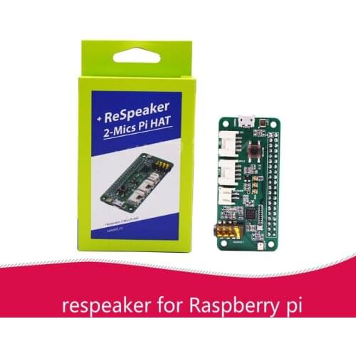 Raspberry Pi Speaker ReSpeaker 2-Mics (Microphone) Pi HAT Expansion Board for Raspberry Pi 3 Model B+Plus, 3B, Zero, Zero W