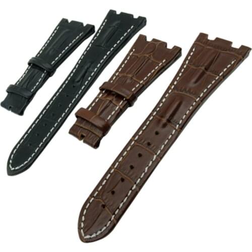 New 28mm Black Brown Genuine Leather Wacth Strap Band for AP Fit for Audemars for Piguet Watchband + Tool