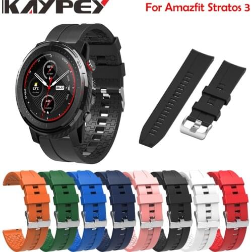 Silicone Strap Bracelet For Xiaomi Amazfit stratos 3 2/2s Smart Watch Band for Xiaomi Amazfit GTR 47MM wristband