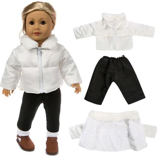 Cute Doll Clothes Born New Baby Fit Doll Down Jacket Trousers For 18 Inch American Boy Doll Girl Toy Accessories For Baby Gift