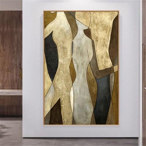 Retro home decoration painting hand-painted classical oil painting gold foil craft wall art canvas painting living room entrance