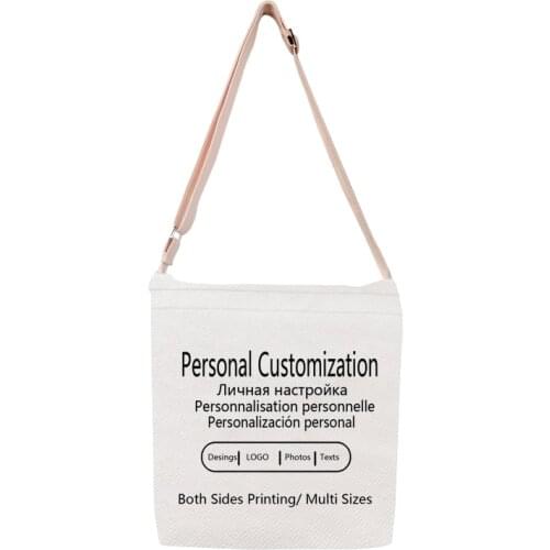 Custom Tote Handbag Add Your Text Print Crossbody Shoulder Bag Zipper Unisex Fashion Travel Outdoor Canvas Bags