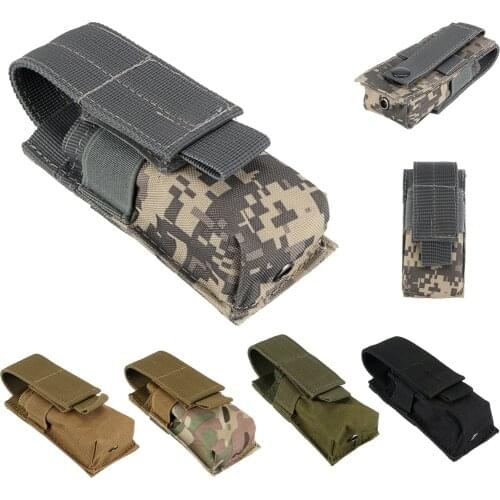 Tactical Backpack Molle Pack Bag Nylon Trekking Rucksack Attachments for Flashlight Battery Pouch Traveling Camping Hiking