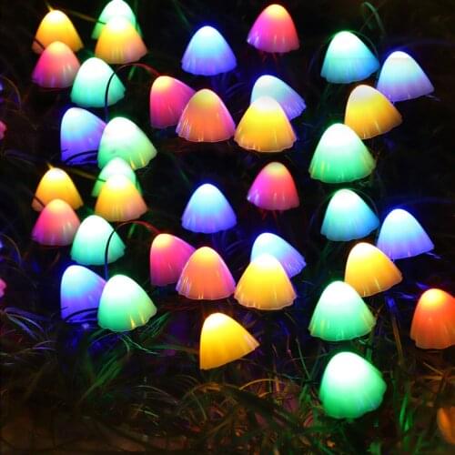Solar Led Light Outdoor Solar Garland Led Mushroom Fairy Lights Christmas Lights Decoration Garland Street Garden Lights Outdoor