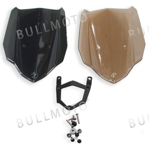 Black Smoke and Tea brown Motorcycle Windscreens Wind deflector Screen For YAMAHA MT03 2016 WITH Mounting Bracket Windshield
