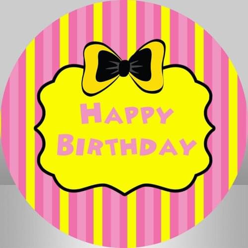 InMemory Candy Birthday Party Photography Background Girl Happy Birthday Vinyl Custom Photo Round Circle Backdrop Photocall