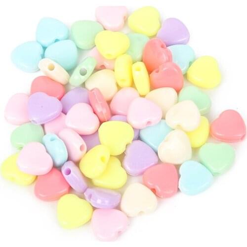 100pcs/lot Mixed Peach Heart Shape Acrylic Beads Charm Loose Spacer Beads For Jewelry Making DIY Needlework Bracelet Accessories