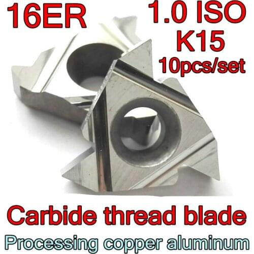 16ER 1.0 ISO K15 10pcs/set Processing copper aluminum CNC Carbide thread blade