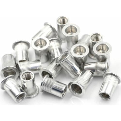 20PCS M3 M4 M5 M6 M8 M10 Aluminum Alloy Flat Head Threaded Rivet Insert Nutsert Cap Rivet Nut