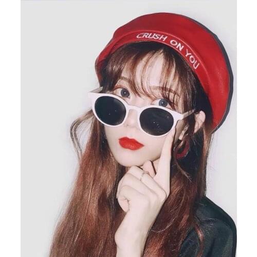 2021 Women Hats Beret Female Vogue Beret Hats Girls Flat Cap Beret For Women Berets PU Embroidered Luxury Vintage Womens Gorras