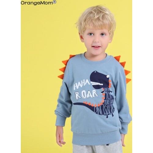 2019 Spring Childrens Clothing Printed Cartoon Animal Clothes 2-8y Baby Boys Dinosaur Sweatshirt Long Sleeved Clothes Tops