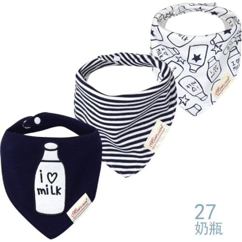 3 Pcs/lot Baby Bibs Triangle Saliva Towel Cotton Soft Toddler Feeding Accessories Fashion Bib For Toddler