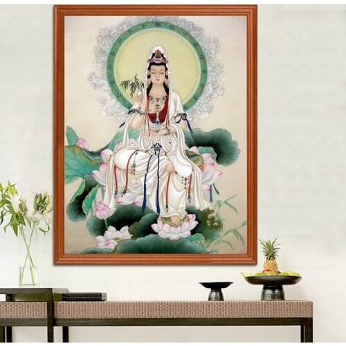 73*93cm Needlework,DIY Buddha religious living room Printed Cross stitch Set For Embroidery kit Full Cross-Stitching Silk Thread