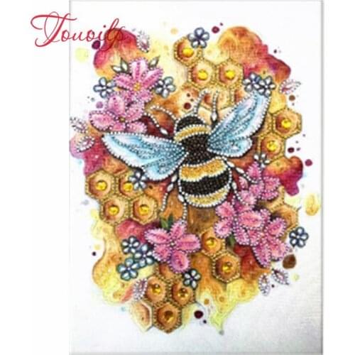 Abeille 5D en forme de diamant spécial peinture broderie couture strass cristal croix artisanat point Kit bricolage