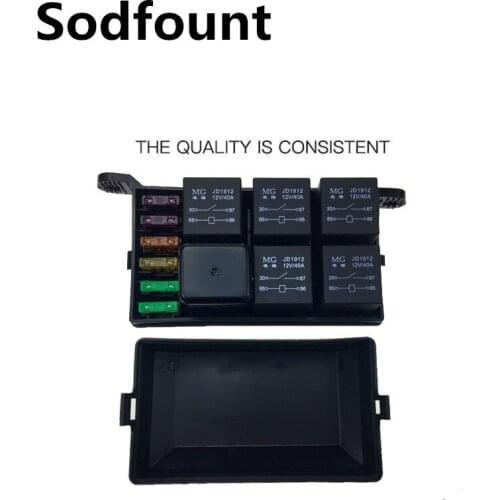 Car yacht six-way plastic shell modified line master control 6-way car fuse box with full set of accessories