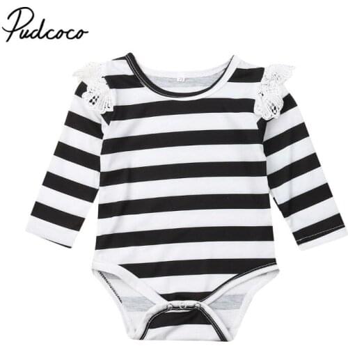 5 Color Baby Girls Boys Clothes Striped Long Sleeve Bodysuit Newborn Infant Jumpsuit Outfits Sunsuit Toddler Size 0-18M