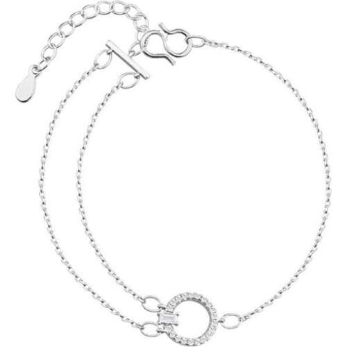 Personality Round Bracelets For Women Jewelry Pure 925 Silver Bracelet Female Chain Accessories Girl Valentines Day Gift