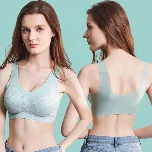 Latex plus size seamless womens underwear, comfortable, close-fitting, no steel ring lace bra, push-up, sleep shockproof bra, s