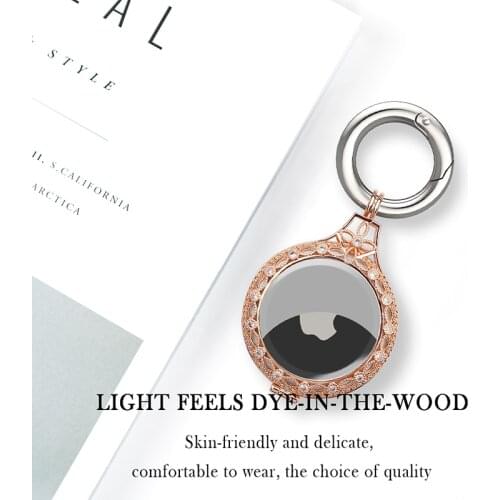 Luxury Metal Case For AirTag Cover Keychain Locator Diamond-Set Anti-Drop Hard Shell Scratch Cute For Girls For Apple AirTags