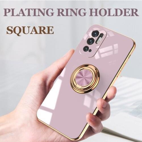 Plating Case For Samsung A52 S20 Plus Ultra FE Case With Metal Ring Holder Cover For Samsung Galaxy A32 A42 A52 A72 5G Case S21