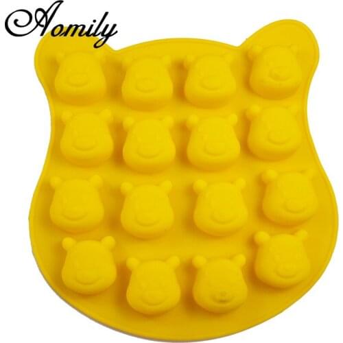 Aomily 16Holes Cute Bear Cake Molds Silicone Mold Fondant Chocolate Mold Pastry Candy Jelly Kichen Accessories Bakery Tools