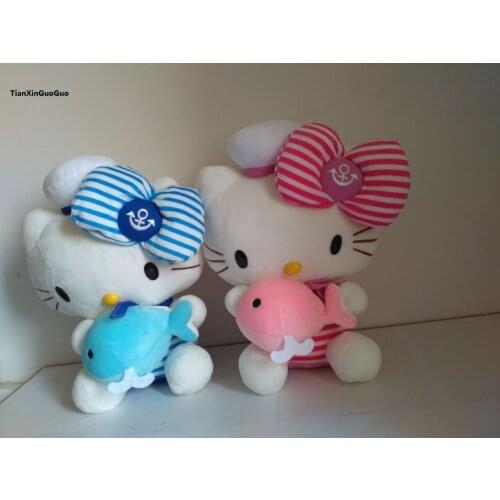 About 35cm navy suits stripes design kitty hug small dolphin plush toy, soft throw pillow birthday gift b2000