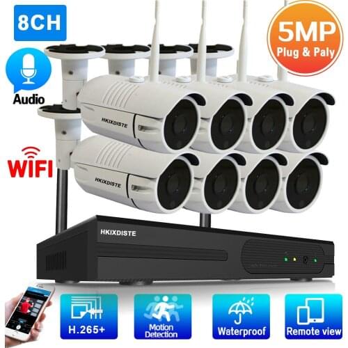 Security Cameras Wifi IP Camera System 8CH Wireless NVR Kit 5MP Outdoor Waterproof CCTV Wifi Video Surveillance System Set H.265