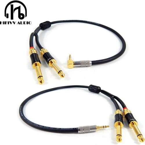 HiFi cable 3.5mm convert dual 6.5mm audio AUX cable 3.5 to 6.5 mobile computer sound card mixer cables